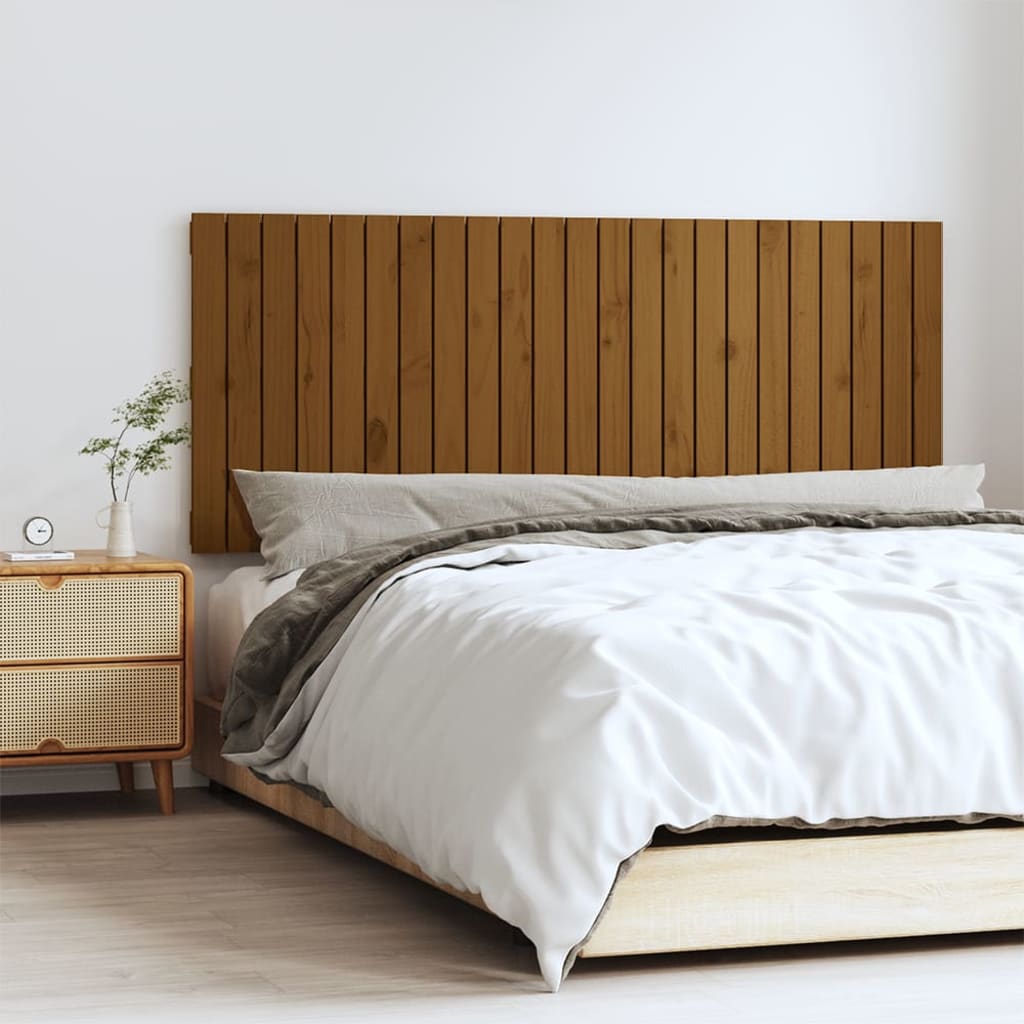 vidaXL Tăblie de pat pentru perete, maro miere, 147x3x60 cm