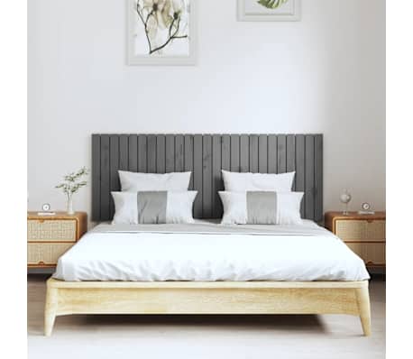vidaXL Wall Headboard Grey 159.5x3x60 cm Solid Wood Pine