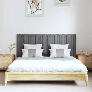 vidaXL Wall Headboard Grey 159.5x3x60 cm Solid Wood Pine