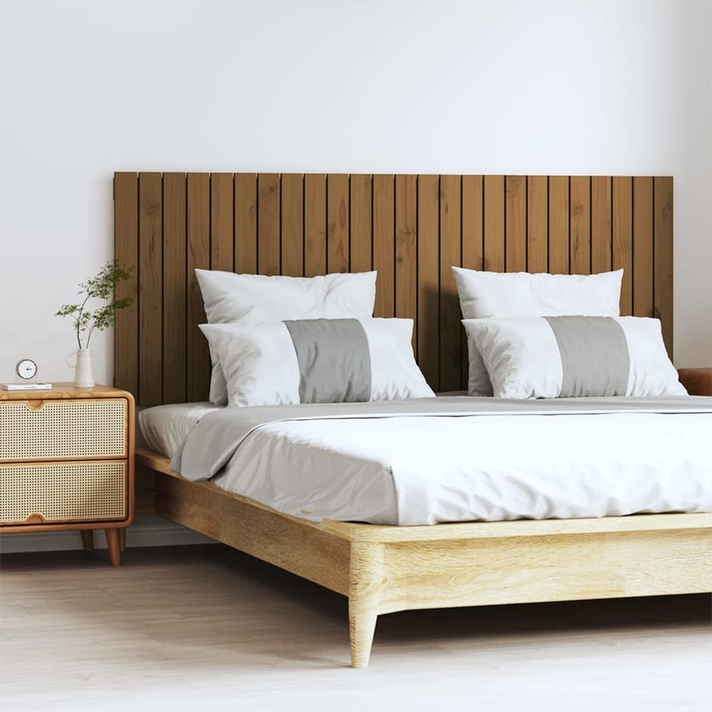 vidaXL Tăblie de pat pentru perete, maro miere, 159,5x3x60 cm