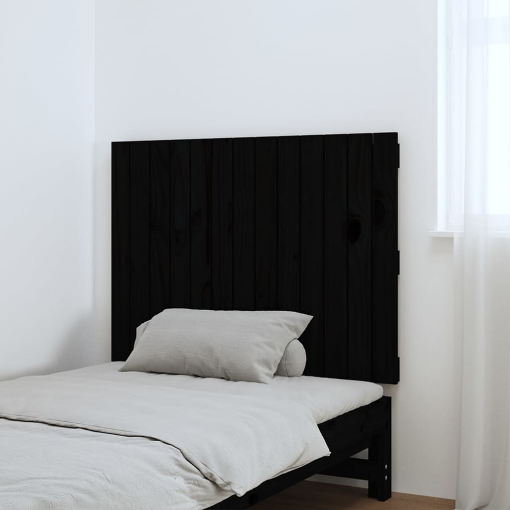 Thumbnail - vidaXL Wand-Kopfteil Schwarz 82,5x3x60 cm Massivholz Kiefer