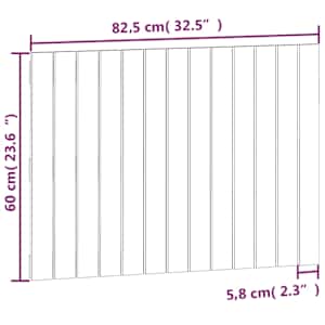 Nástěnné čelo postele černé 82,5x3x60 cm masivní borové dřevo - obrázek 8