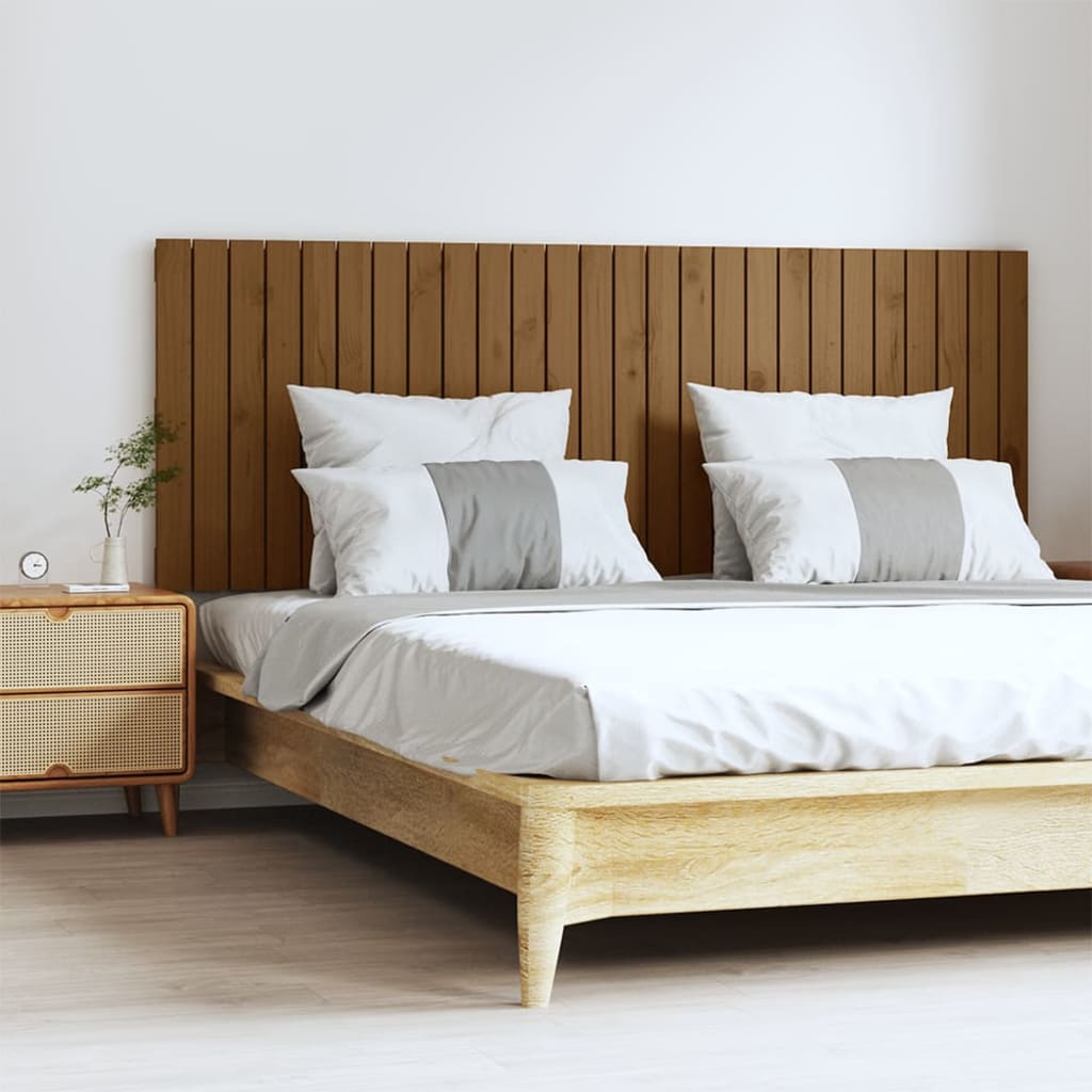vidaXL Tăblie de pat pentru perete, maro miere, 166x3x60 cm