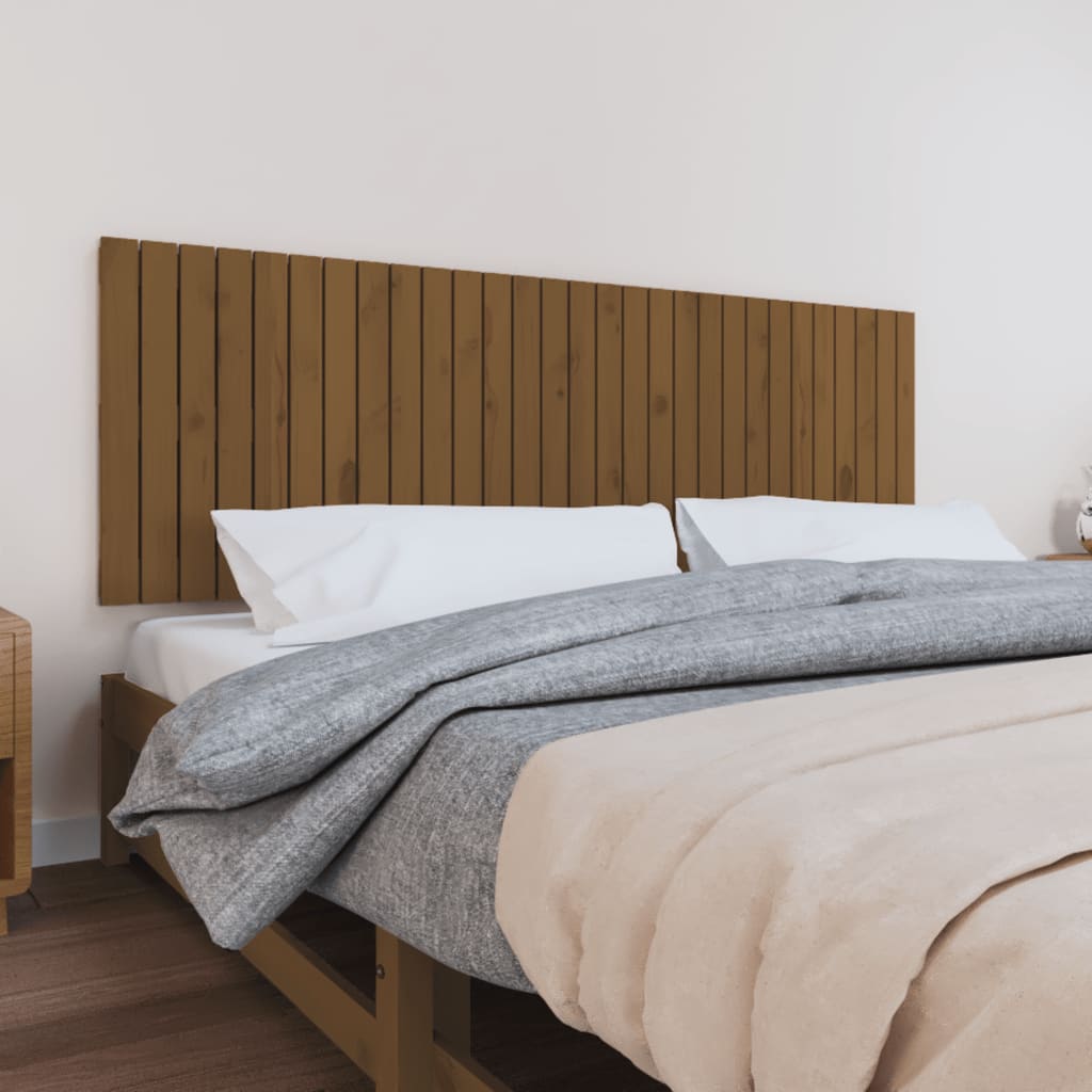 vidaXL Tăblie de pat pentru perete, maro miere, 185x3x60 cm