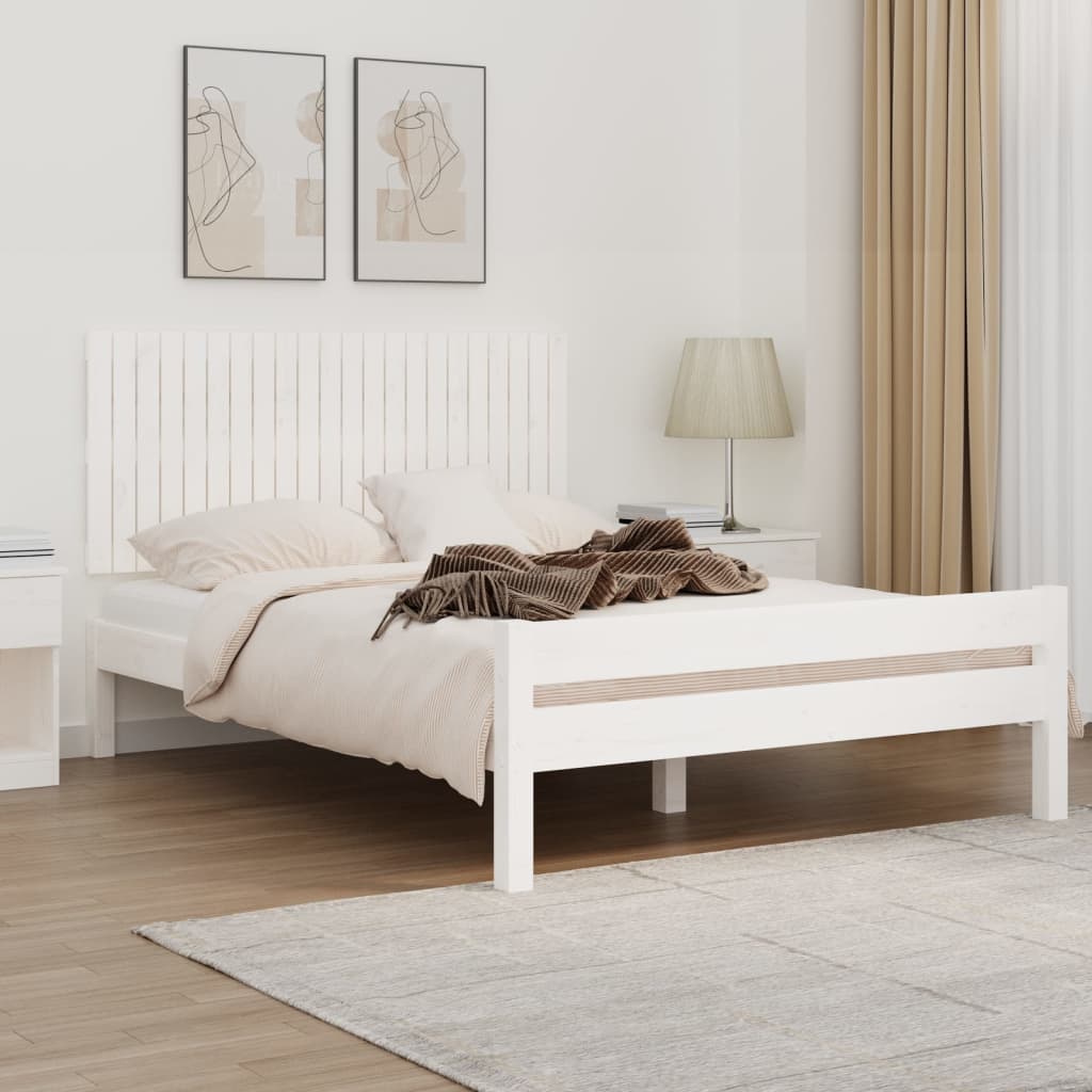 vida XL Wand-Kopfteil Weiß 140x 3x 60 cm Massivholz Kiefer