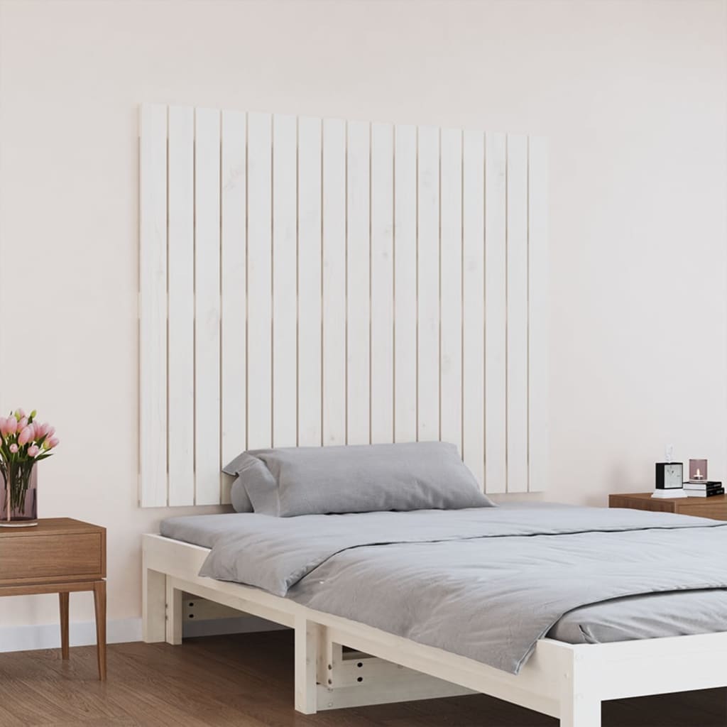 vidaXL Wandhoofdbord 108x3x90 cm massief grenenhout wit afbeelding