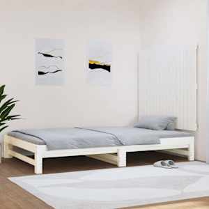Nástěnné čelo postele bílé 108x3x90 cm masivní borové dřevo - obrázek 1
