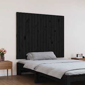 Nástěnné čelo postele černé 108x3x90 cm masivní borové dřevo - obrázek 3
