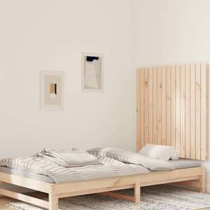 Stensko posteljno vzglavje 95,5x3x90 cm trdna borovina