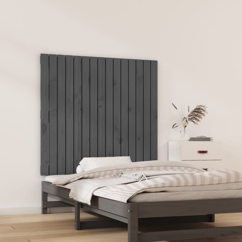 Thumbnail - vidaXL Wand-Kopfteil Grau 95,5x3x90 cm Massivholz Kiefer