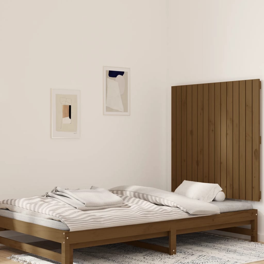 vida XL Wand-Kopfteil Honigbraun 95,5x 3x 90 cm Massivholz Kiefer