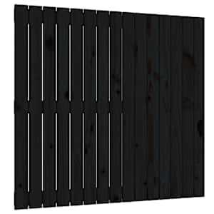 Nástěnné čelo postele černé 95,5x3x90 cm masivní borové dřevo - obrázek 2