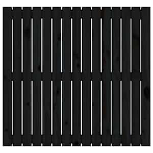 Nástěnné čelo postele černé 95,5x3x90 cm masivní borové dřevo - obrázek 4