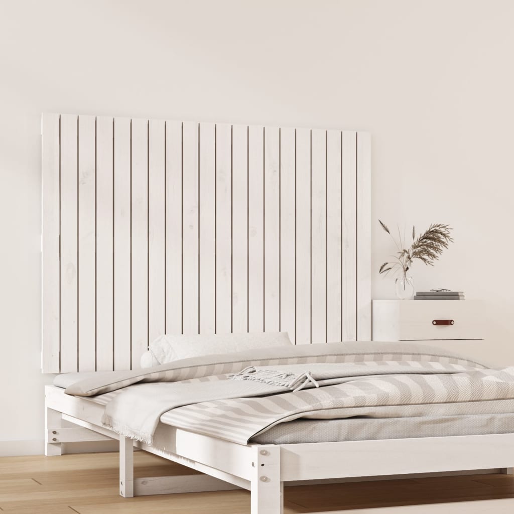 vidaXL Wandhoofdbord 127,5x3x90 cm massief grenenhout wit afbeelding