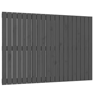 Nástěnné čelo postele šedé 127,5x3x90 cm masivní borové dřevo - obrázek 2