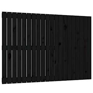 Nástěnné čelo postele černé 127,5x3x90 cm masivní borové dřevo - obrázek 2