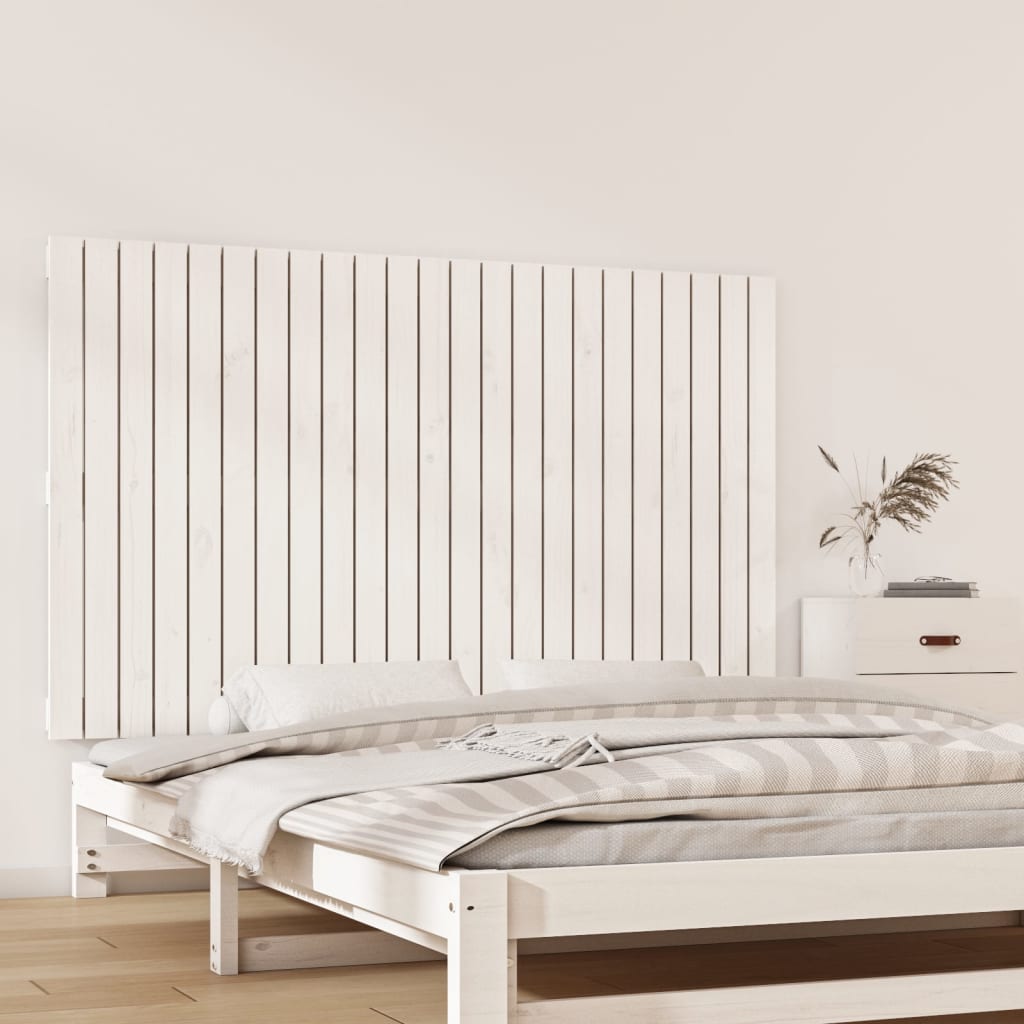 vidaXL Tăblie de pat pentru perete, alb, 147x3x90 cm, lemn masiv pin