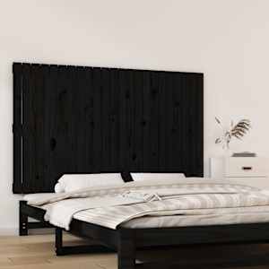 Nástěnné čelo postele černé 147x3x90 cm masivní borové dřevo - obrázek 1