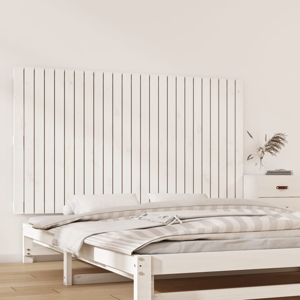vidaXL Tăblie de pat pentru perete, alb, 159,5x3x90 cm, lemn masiv pin