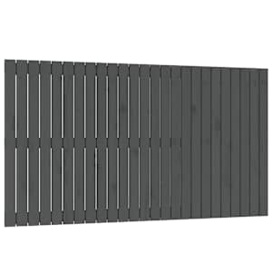 Nástěnné čelo postele šedé 159,5x3x90 cm masivní borové dřevo - obrázek 2