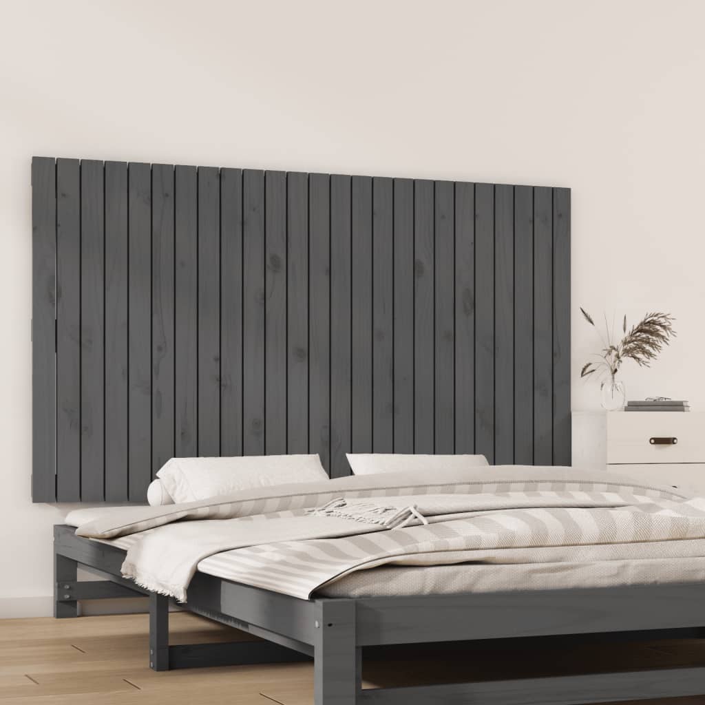 vidaXL Wand-Kopfteil Grau 159,5x3x90 cm Massivholz Kiefer