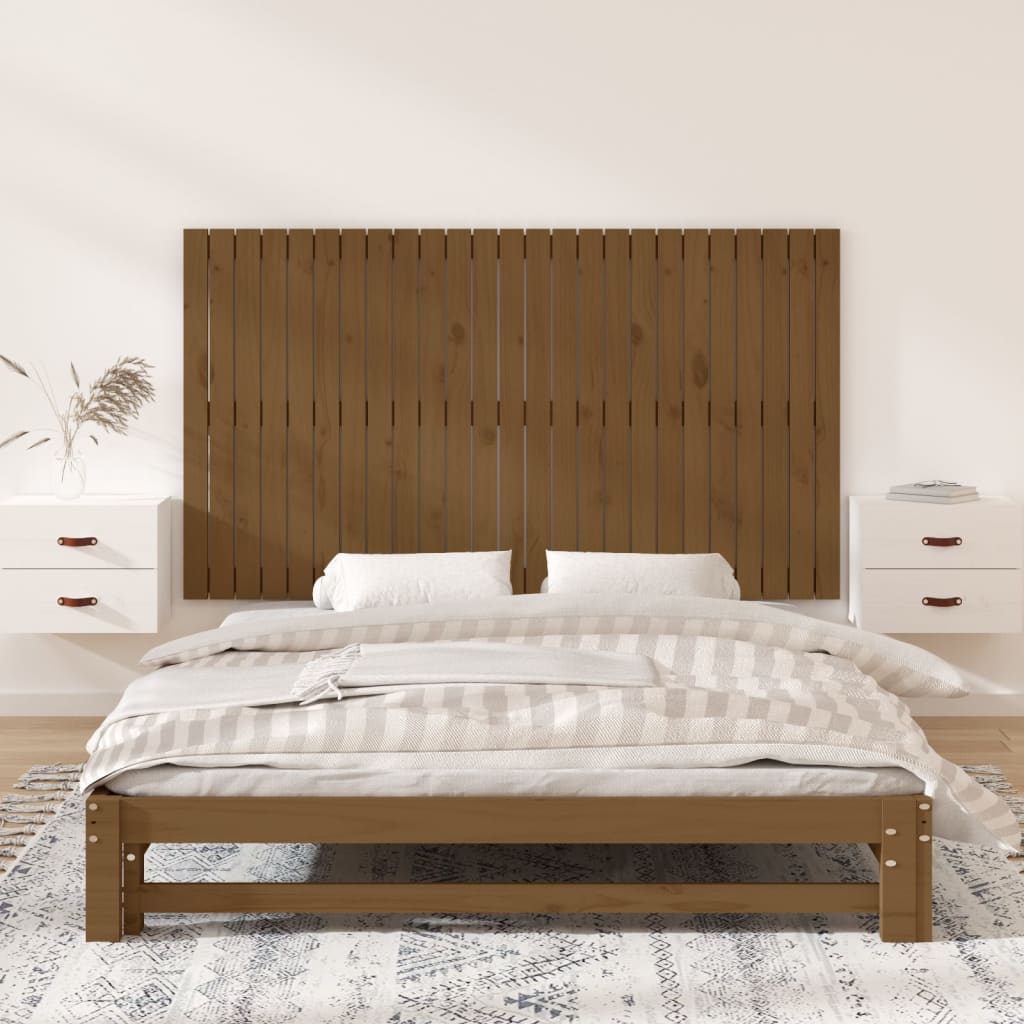 vidaXL Wandhoofdbord 159,5x3x90 cm massief grenenhout honingbruin afbeelding