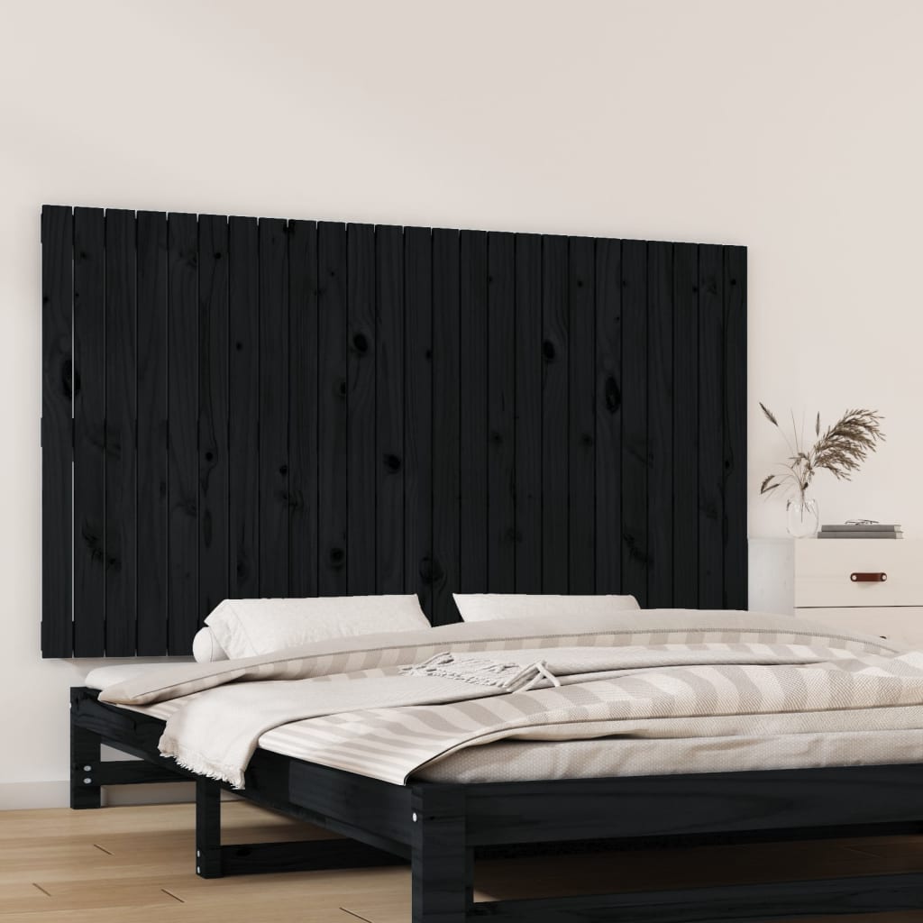 vidaXL Tête de lit murale Noir 159,5x3x90 cm Bois massif de pin