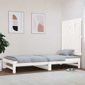 Nástěnné čelo postele bílé 82,5x3x90 cm masivní borové dřevo - obrázek 1