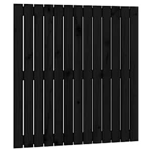 Nástěnné čelo postele černé 82,5x3x90 cm masivní borové dřevo - obrázek 2
