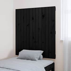 Nástěnné čelo postele černé 82,5x3x90 cm masivní borové dřevo - obrázek 3