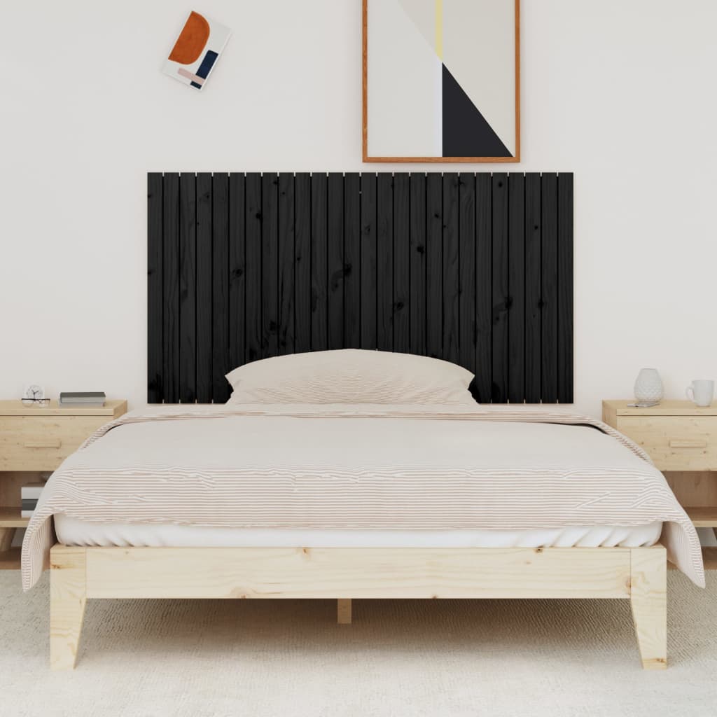 vidaXL Wandhoofdbord 166x3x90 cm massief grenenhout zwart afbeelding