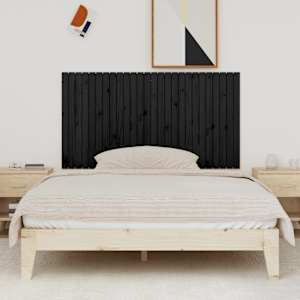 Nástěnné čelo postele černé 166x3x90 cm masivní borové dřevo - obrázek 3