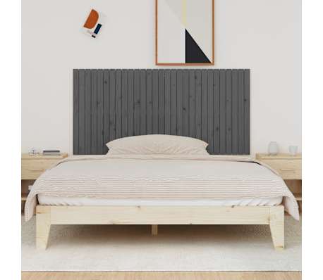 vidaXL T&ecirc;te de lit murale Gris 185x3x90 cm Bois massif de pin