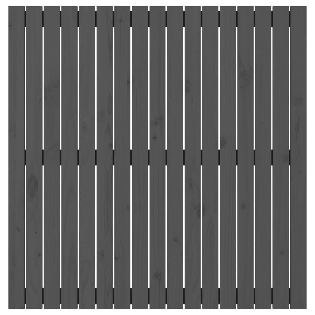 Stensko posteljno vzglavje sivo 108x3x110 cm trdna borovina