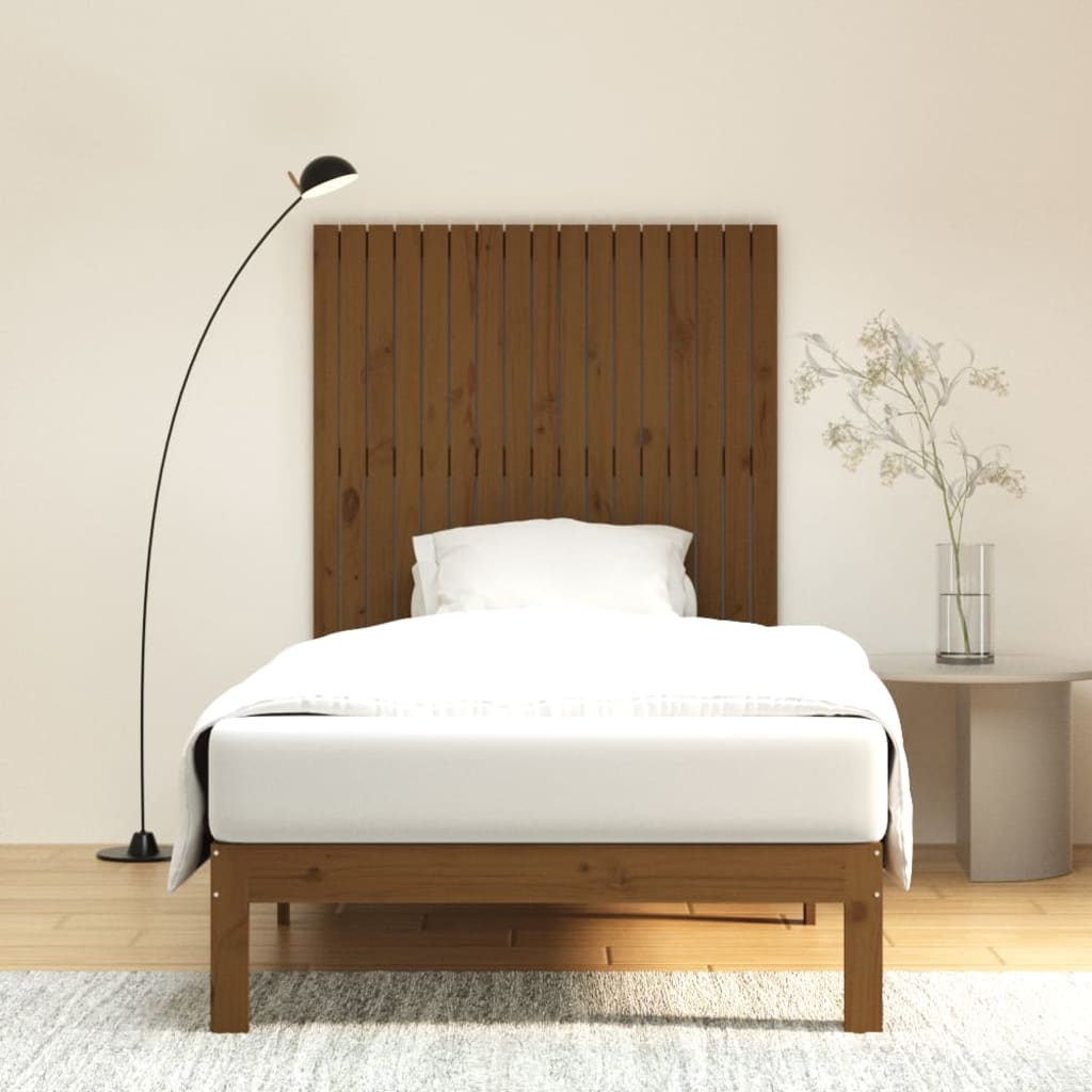 vidaXL Wandhoofdbord 108x3x110 cm massief grenenhout honingbruin bruin, foto 2