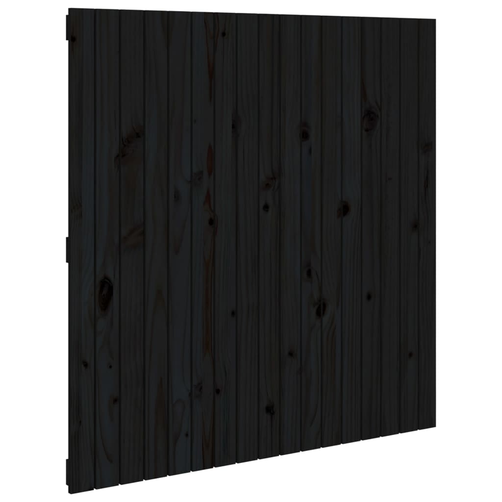 vidaXL Hoofdbord wandmontage 108x3x110 cm massief grenenhout zwart, foto 3