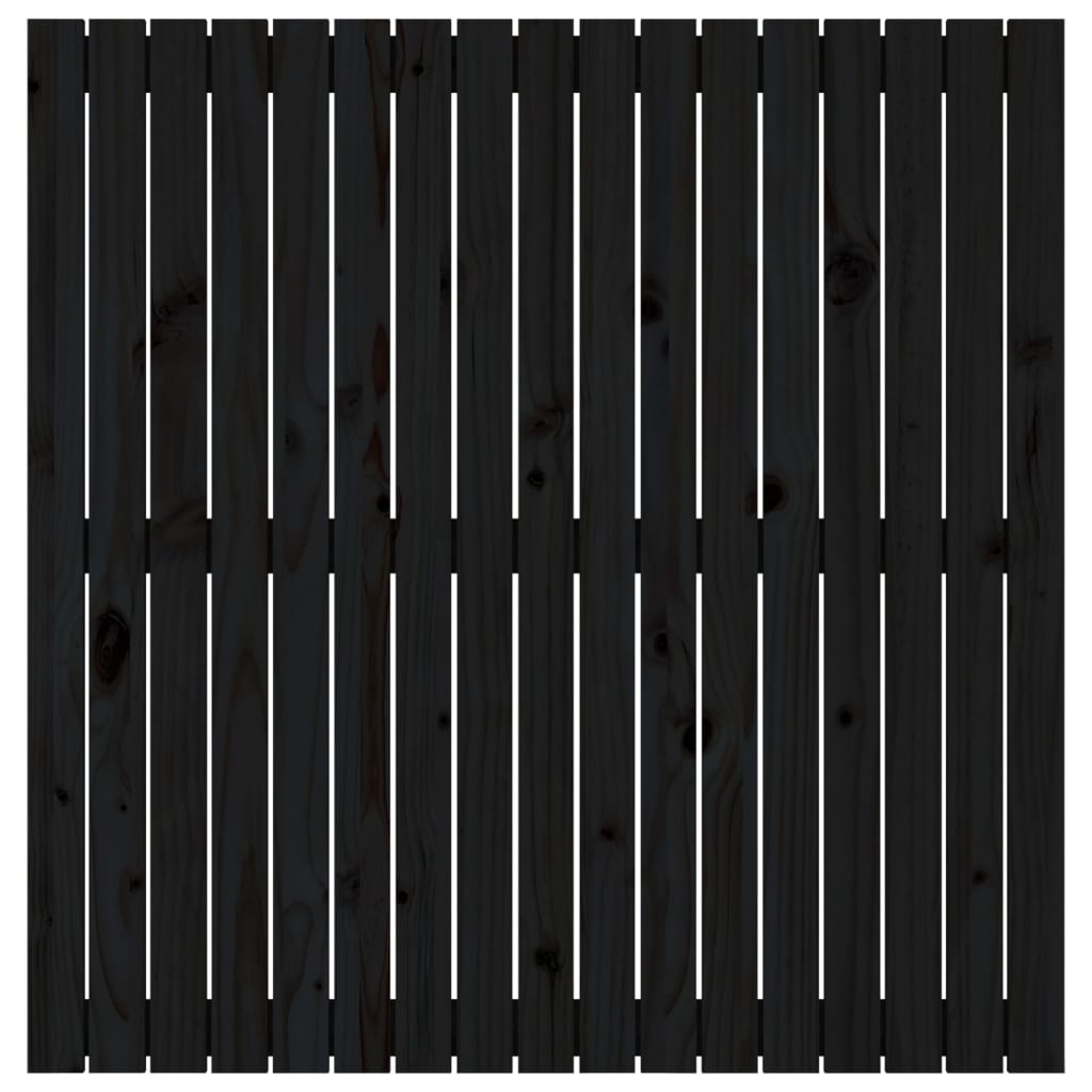 vidaXL Hoofdbord wandmontage 108x3x110 cm massief grenenhout zwart, foto 4