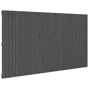 Nástěnné čelo postele šedé 204x3x110 cm masivní borové dřevo - obrázek 2