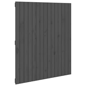 Nástěnné čelo postele šedé 95,5x3x110 cm masivní borové dřevo - obrázek 2