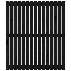 Nástěnné čelo postele černé 95,5x3x110 cm masivní borové dřevo - obrázek 4