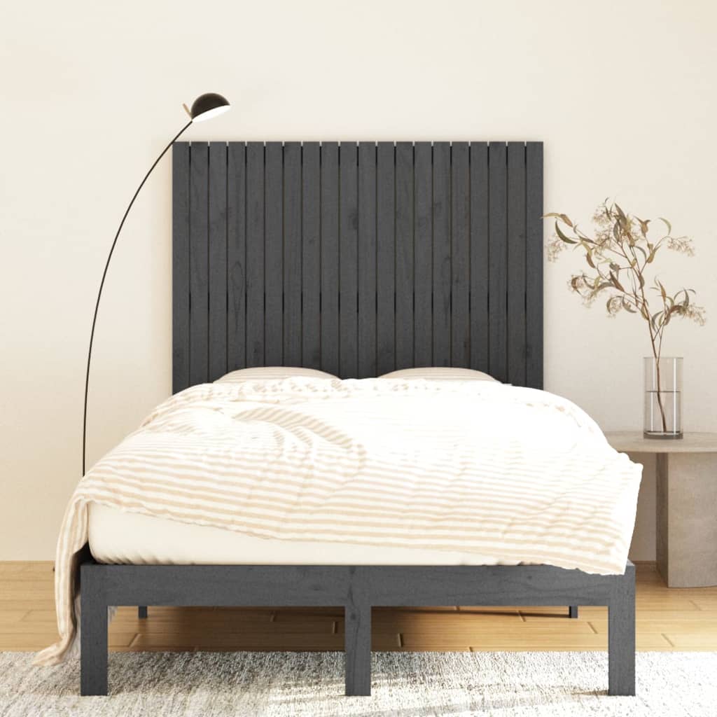 vidaXL Wandhoofdbord 127,5x3x110 cm massief grenenhout grijs, foto 2