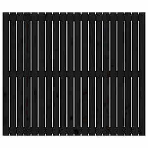 Nástěnné čelo postele černé 127,5x3x110 cm masivní borové dřevo - obrázek 4