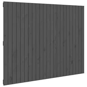 Nástěnné čelo postele šedé 146,5x3x110 cm masivní borové dřevo - obrázek 2