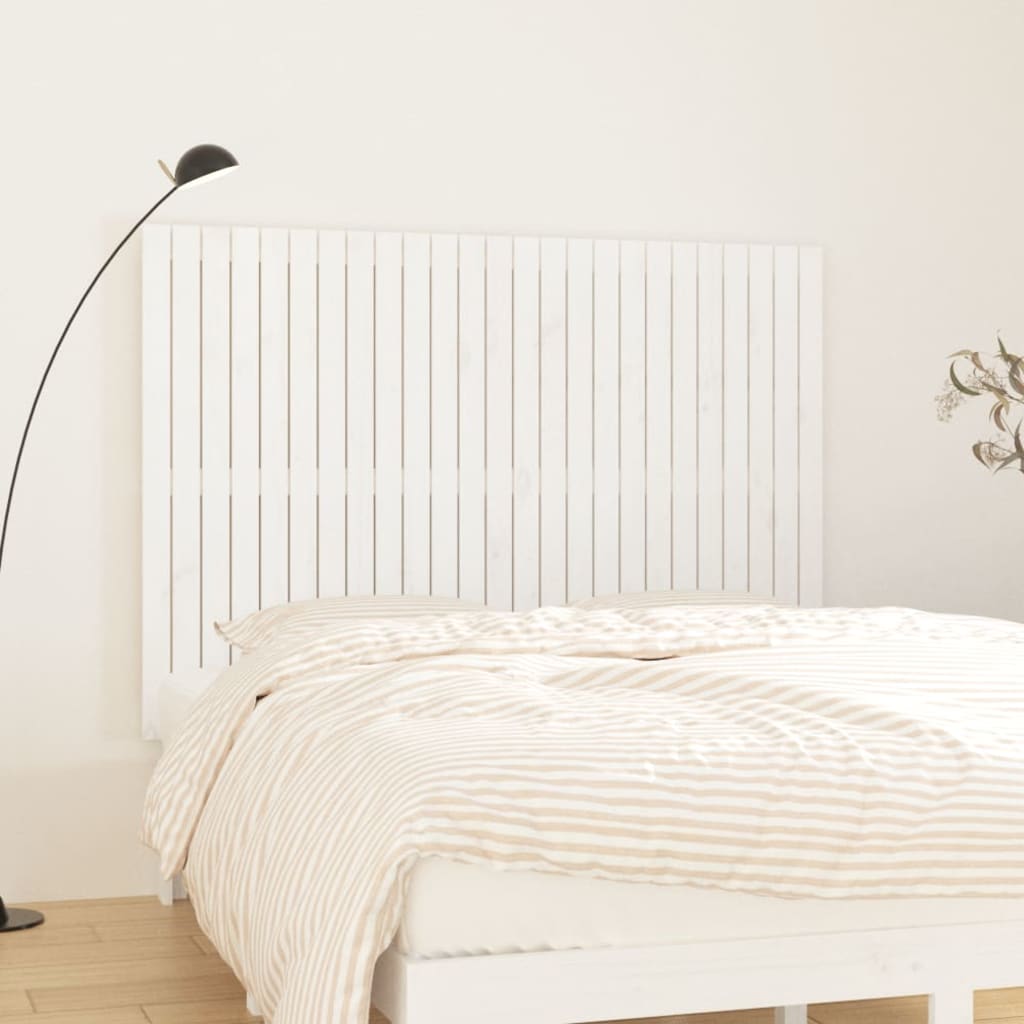 vidaXL Tăblie de pat pentru perete, alb, 159,5x3x110 cm lemn masiv pin