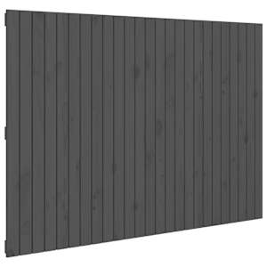 Nástěnné čelo postele šedé 159,5x3x110 cm masivní borové dřevo - obrázek 2