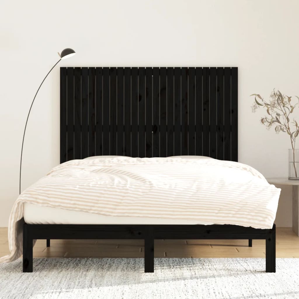 vidaXL Wandhoofdbord 159,5x3x110 cm massief grenenhout zwart, foto 2