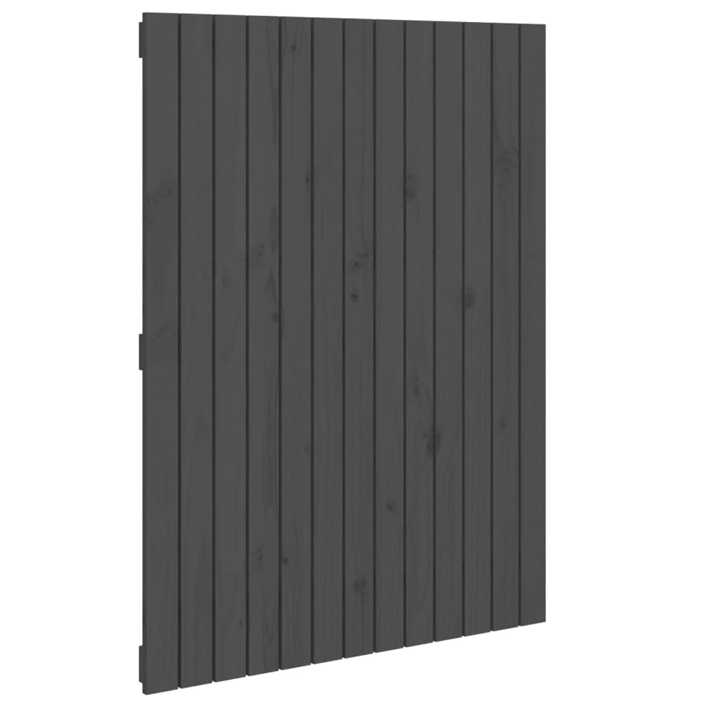vidaXL Nástěnné čelo postele šedé 82,5x3x110 cm masivní borové dřevo