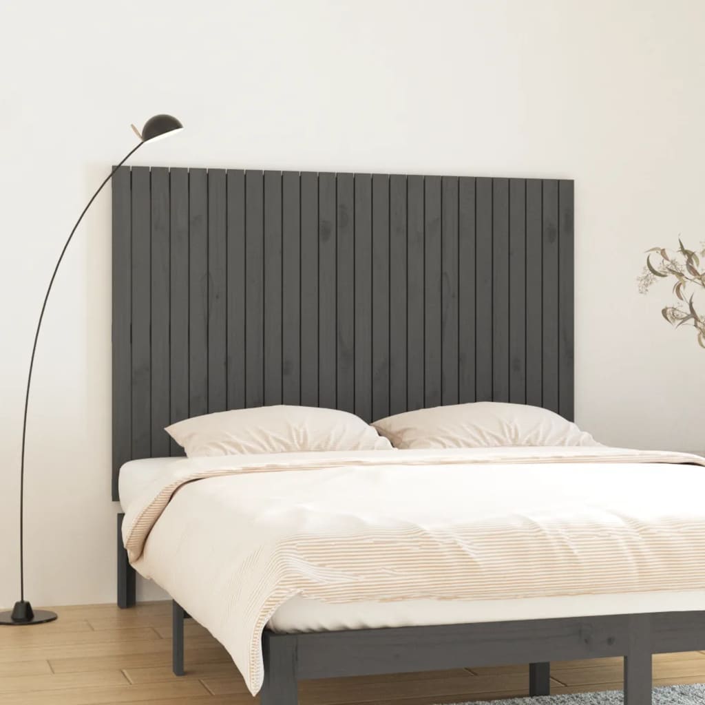 vidaXL Tăblie de pat pentru perete, gri, 166x3x110 cm, lemn masiv pin