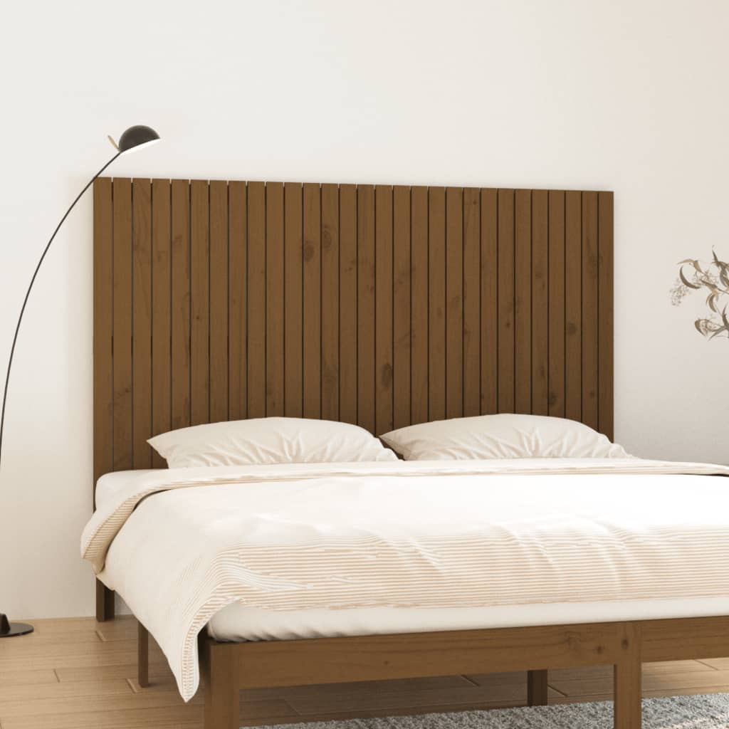 vidaXL sengegavl 185x3x110 cm massivt fyrretræ gyldenbrun