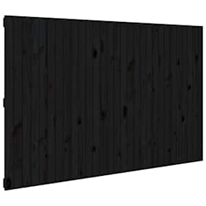 Nástěnné čelo postele černé 185x3x110 cm masivní borové dřevo - obrázek 2